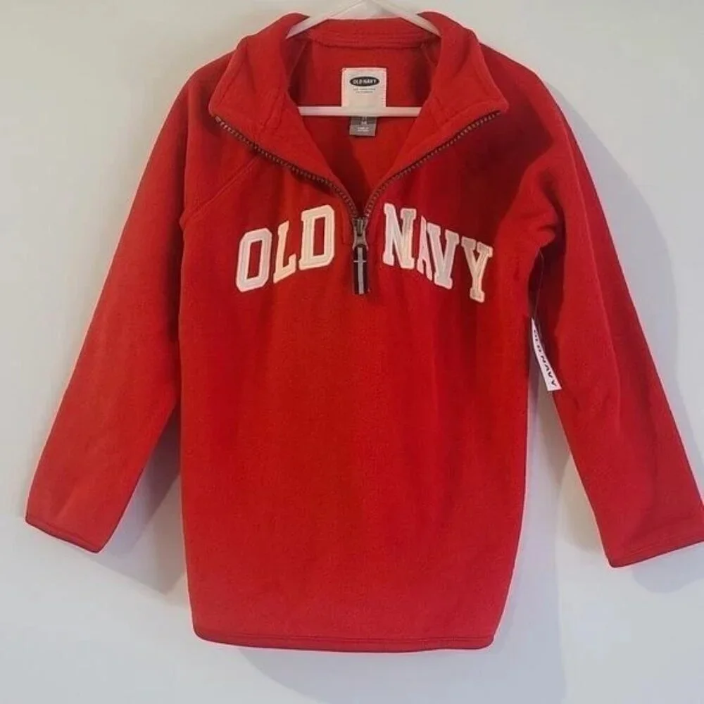 Old Navy Red Long Sleeve 1/4 Zip Fleece Pullover Boys Size 5T New